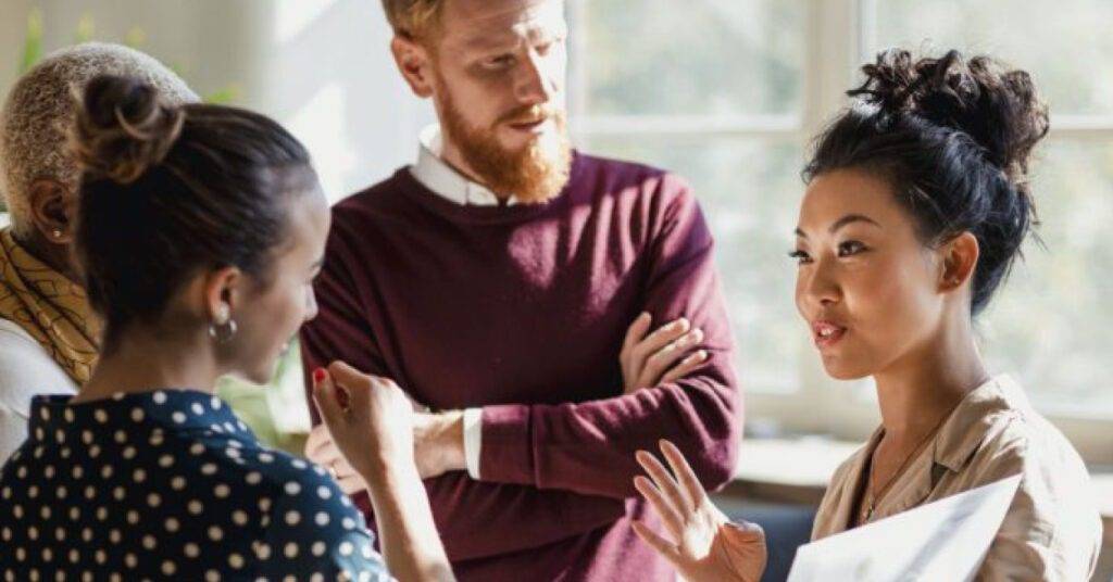 Medical professionals discussing strategies