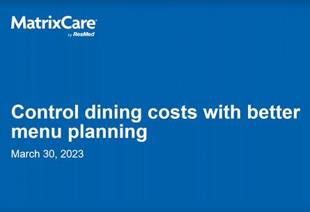 Better menu planning controls dining costs