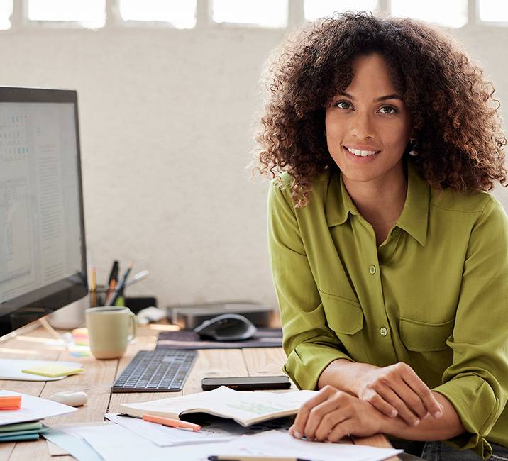 Billing expert at desk